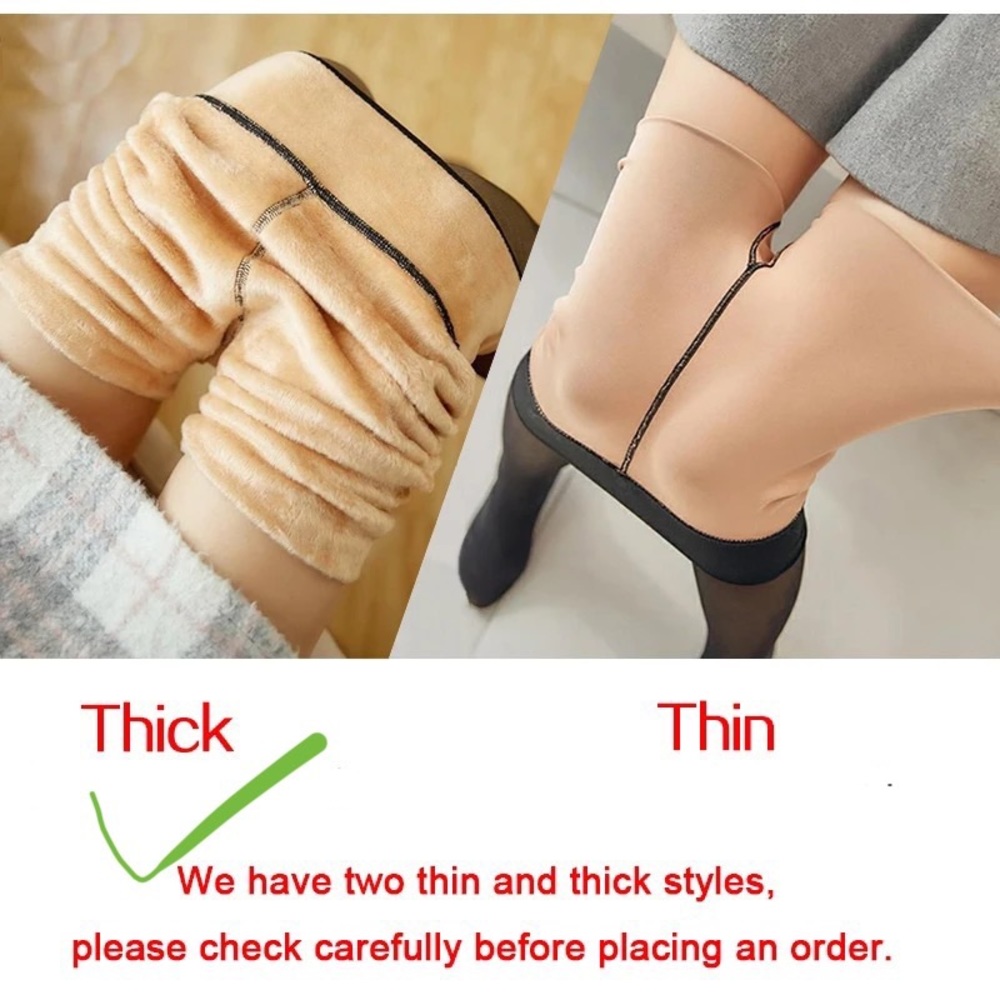 Pantyhose Warmers New Used Nylon Imitation Upper Velvet Fleeced Lined Tights - Picture 14 of 16